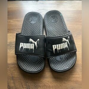 Puma Black and White Kids Sandals